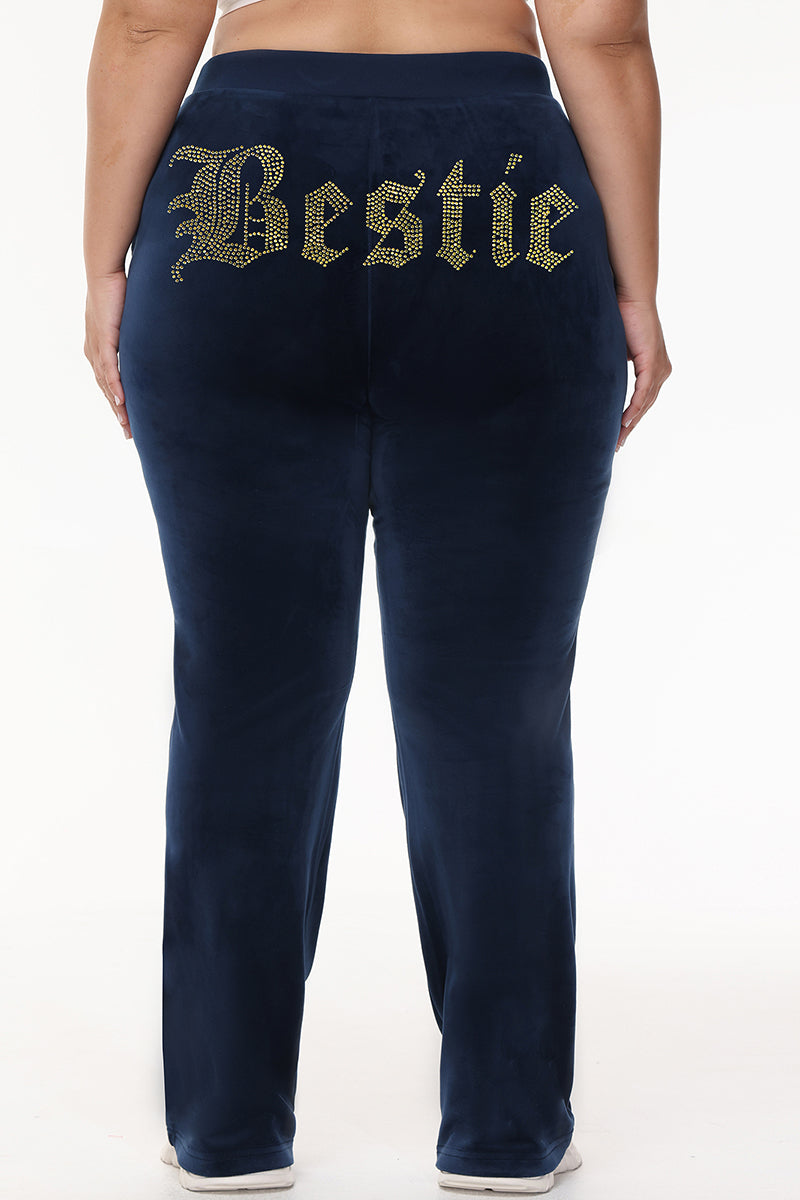Bestie Big Bling Velour Track Pants - Juicy Couture