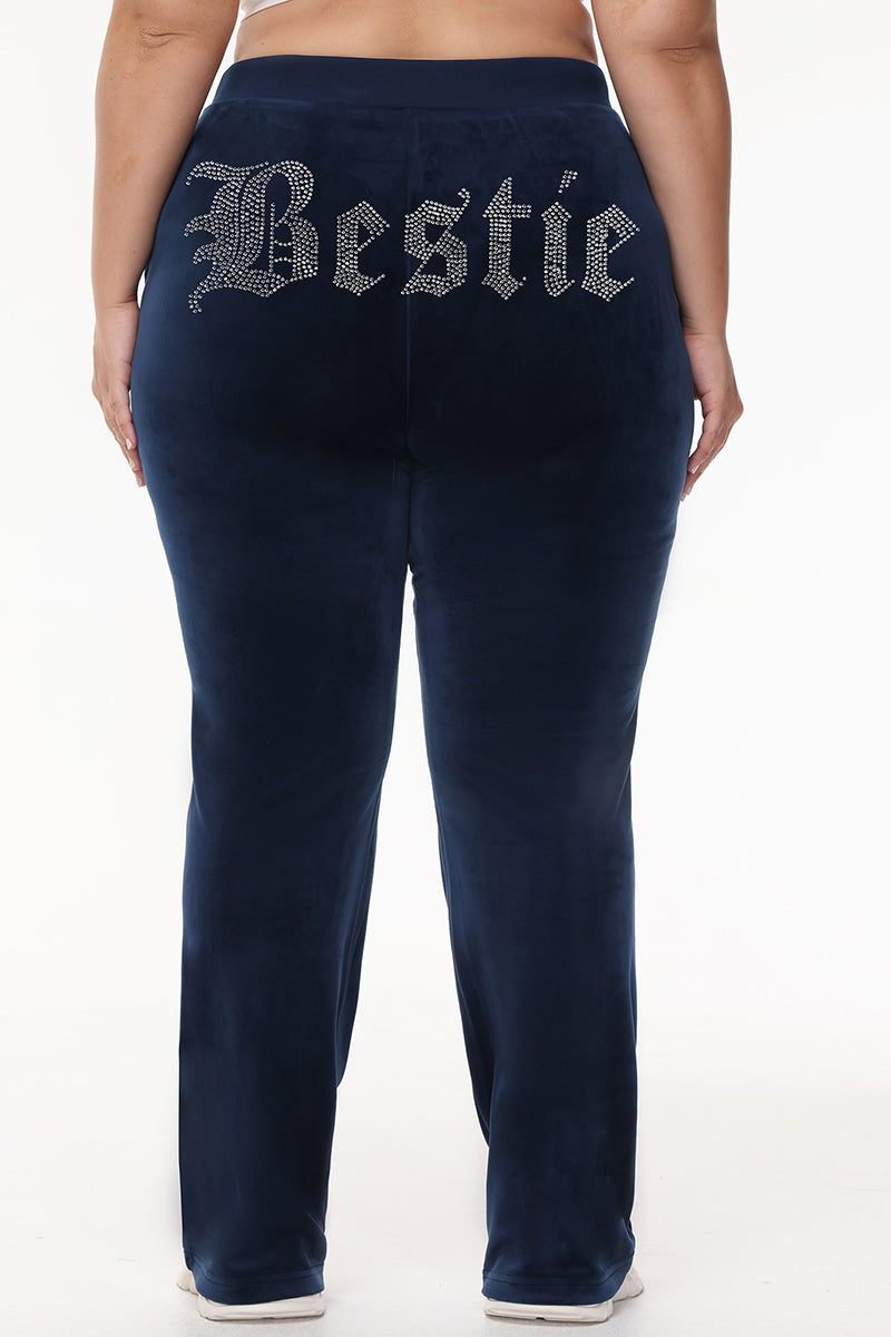 Bestie Big Bling Velour Track Pants - Juicy Couture