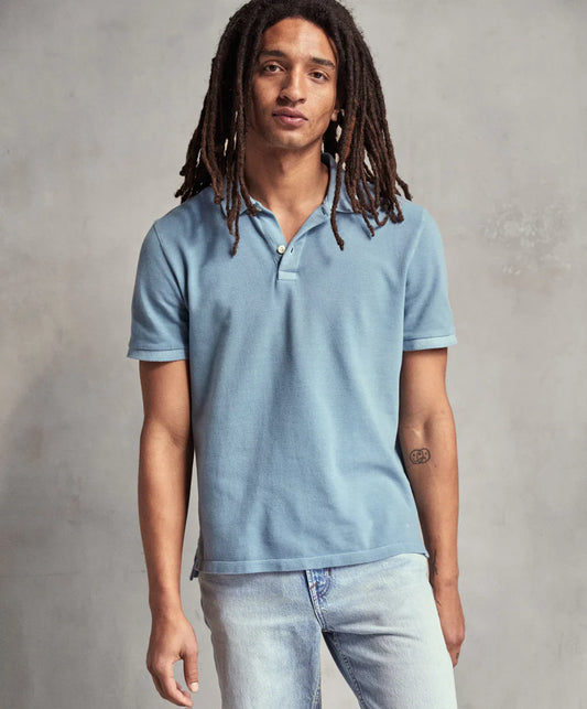 Palm Pique Polo in Blue