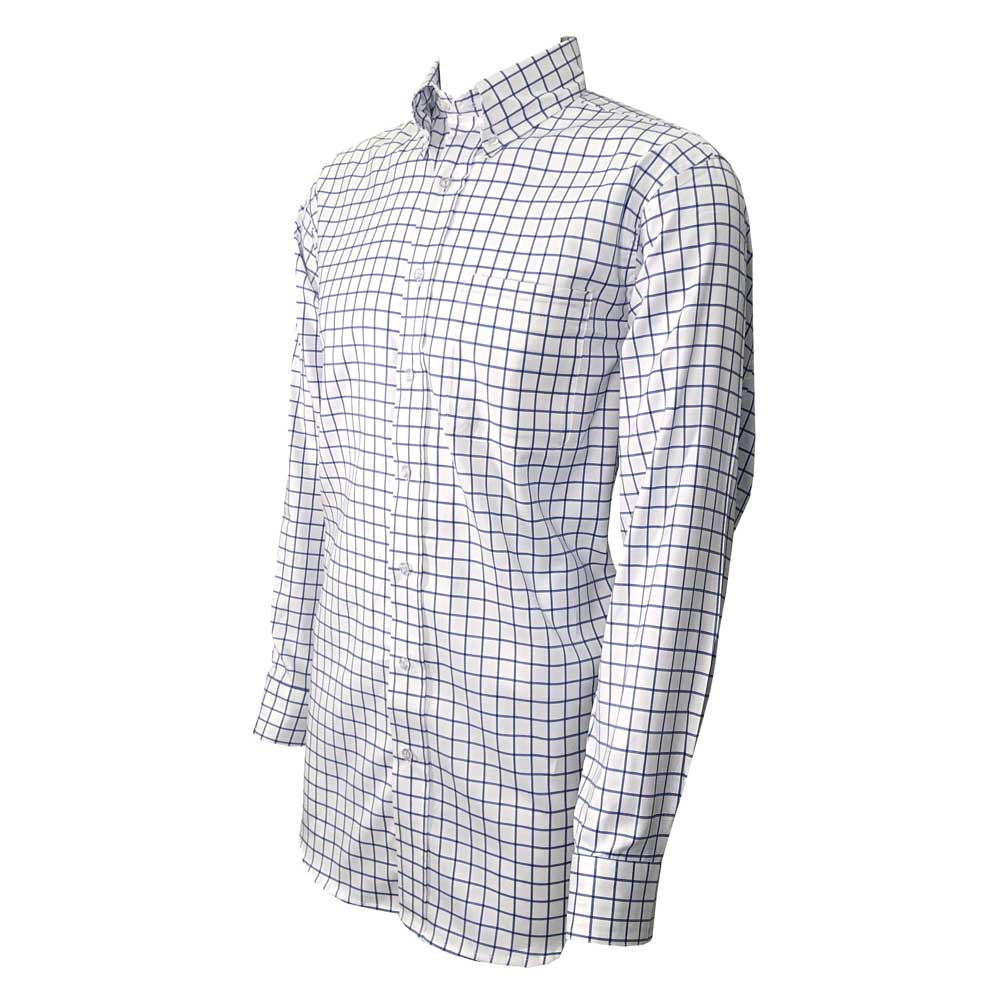 Kevin's Ergonometric Egyptian Cotton Shirts-Men's Clothing-NAVY BLUE TATTERSALL-M-Kevin's Fine Outdoor Gear & Apparel