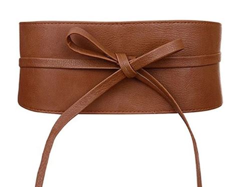 Bowknot Faux Leather Black Brown Women Belt