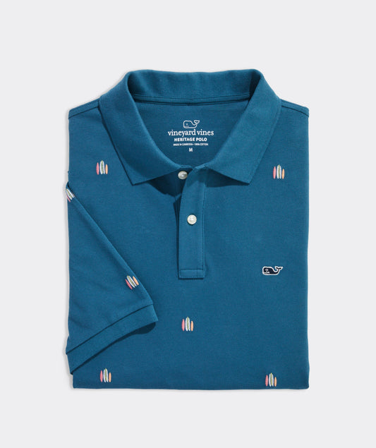 Novelty Embroidered Heritage Pique Polo
