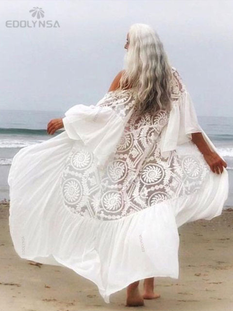 Boho Print Half Sleeve Long Kimono