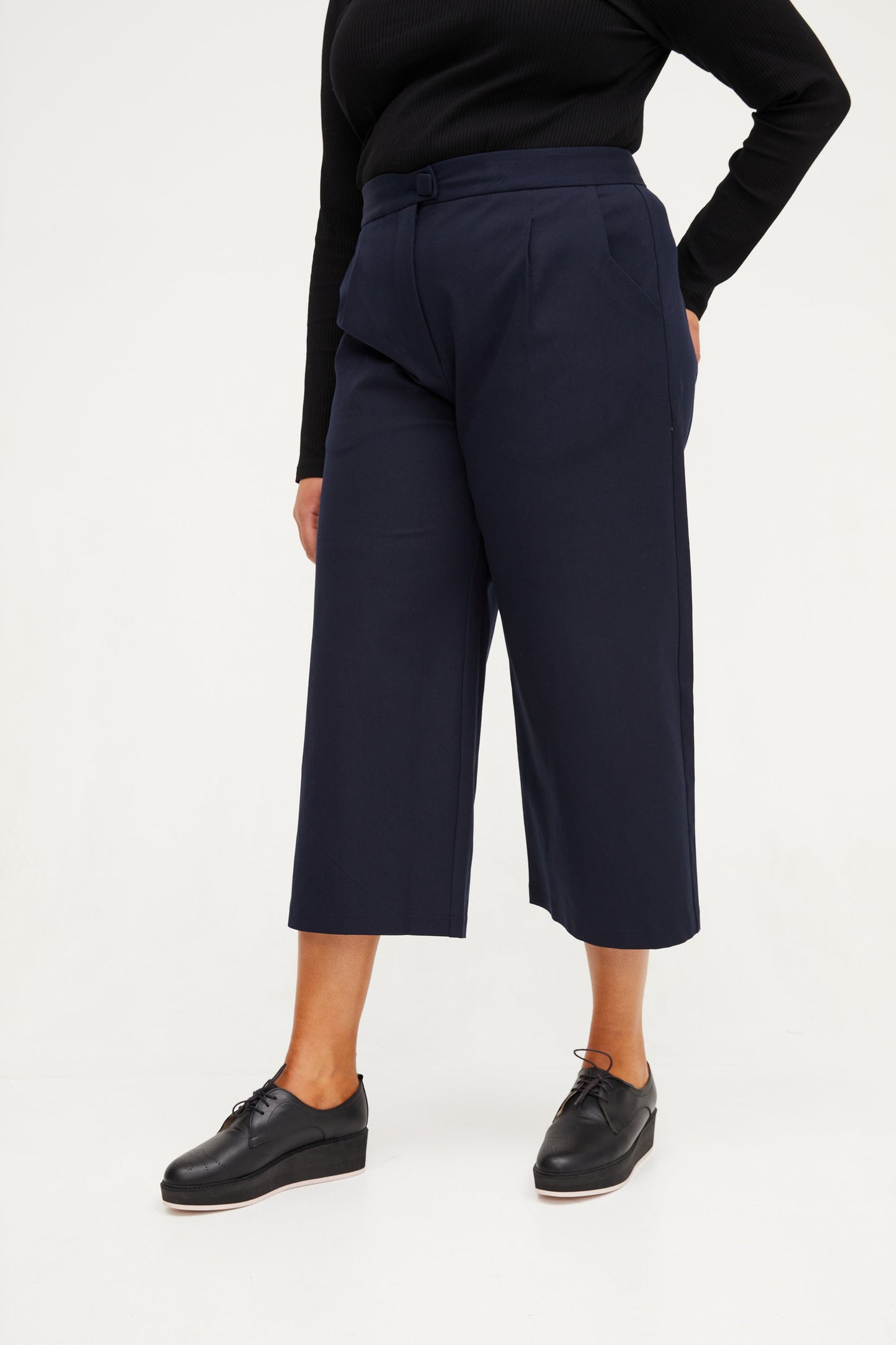 Wide Leg Tailored Pant - Classic Navy