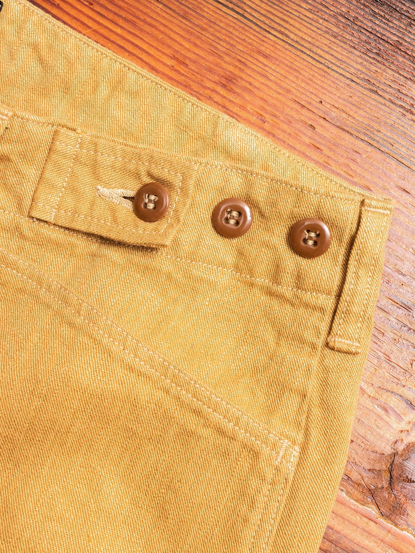 Linen Denim Shorts in Mustard