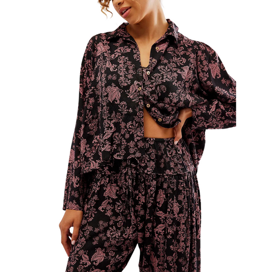 Steady Love Pajama Set in Black