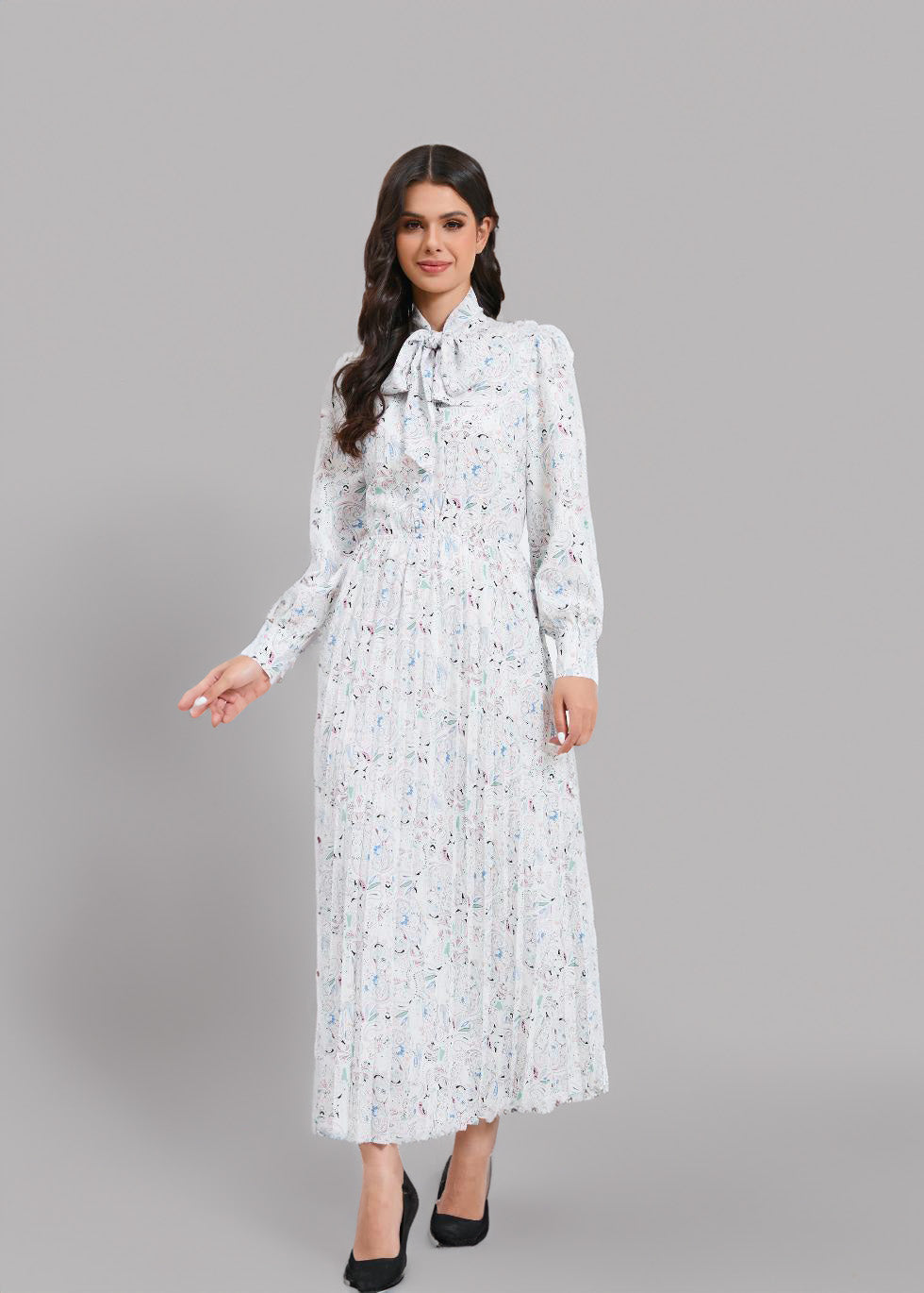 Serenity Meadow Pleated Dress