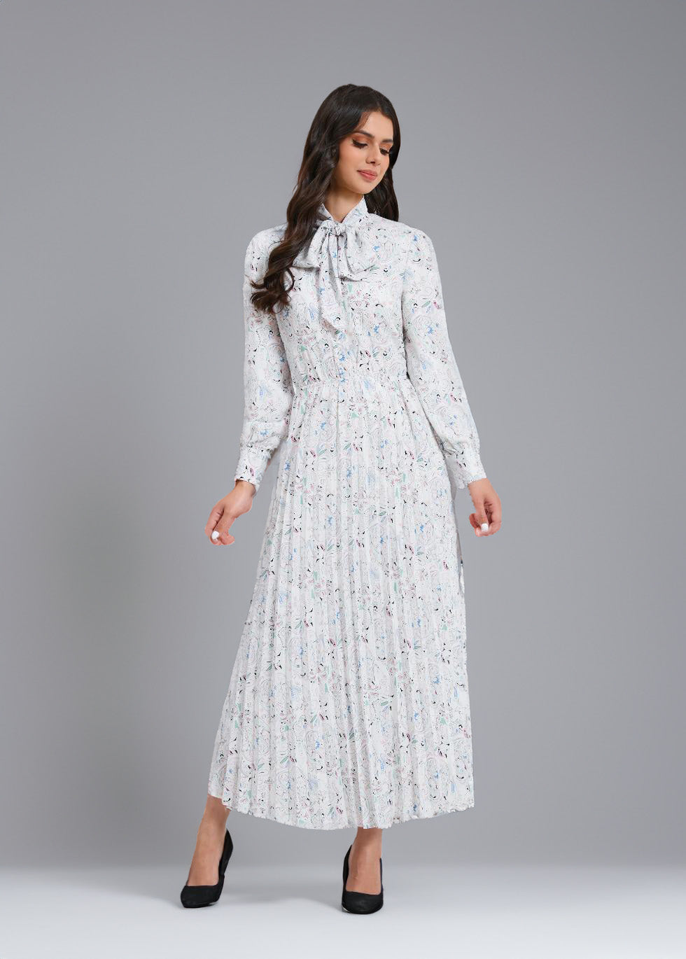 Serenity Meadow Pleated Dress
