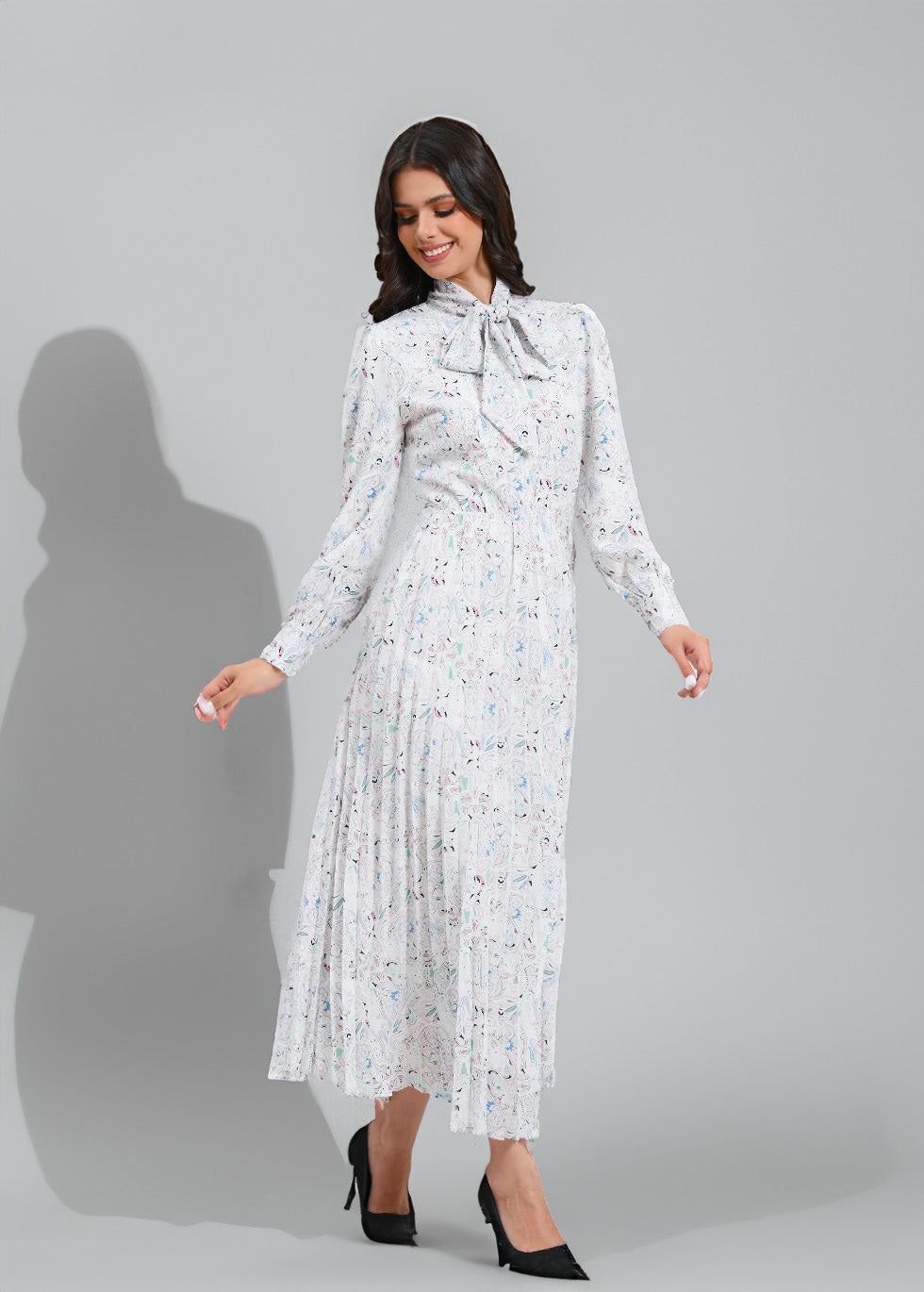 Serenity Meadow Pleated Dress