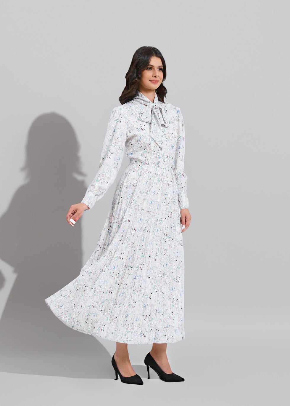 Serenity Meadow Pleated Dress