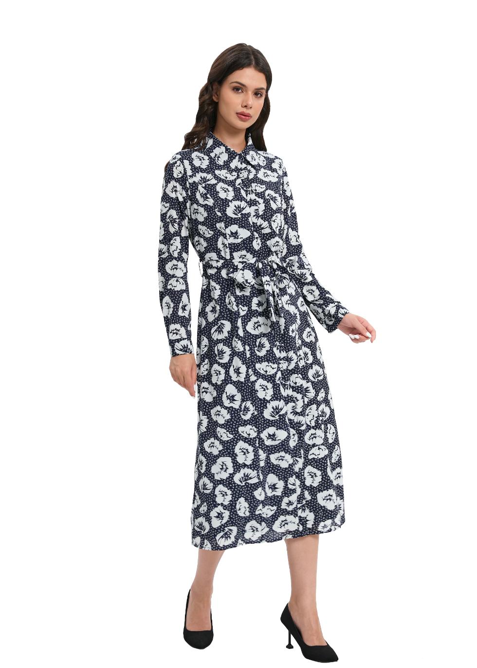 Navy Chic A-Line Dress