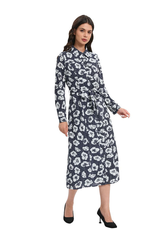 Navy Chic A-Line Dress