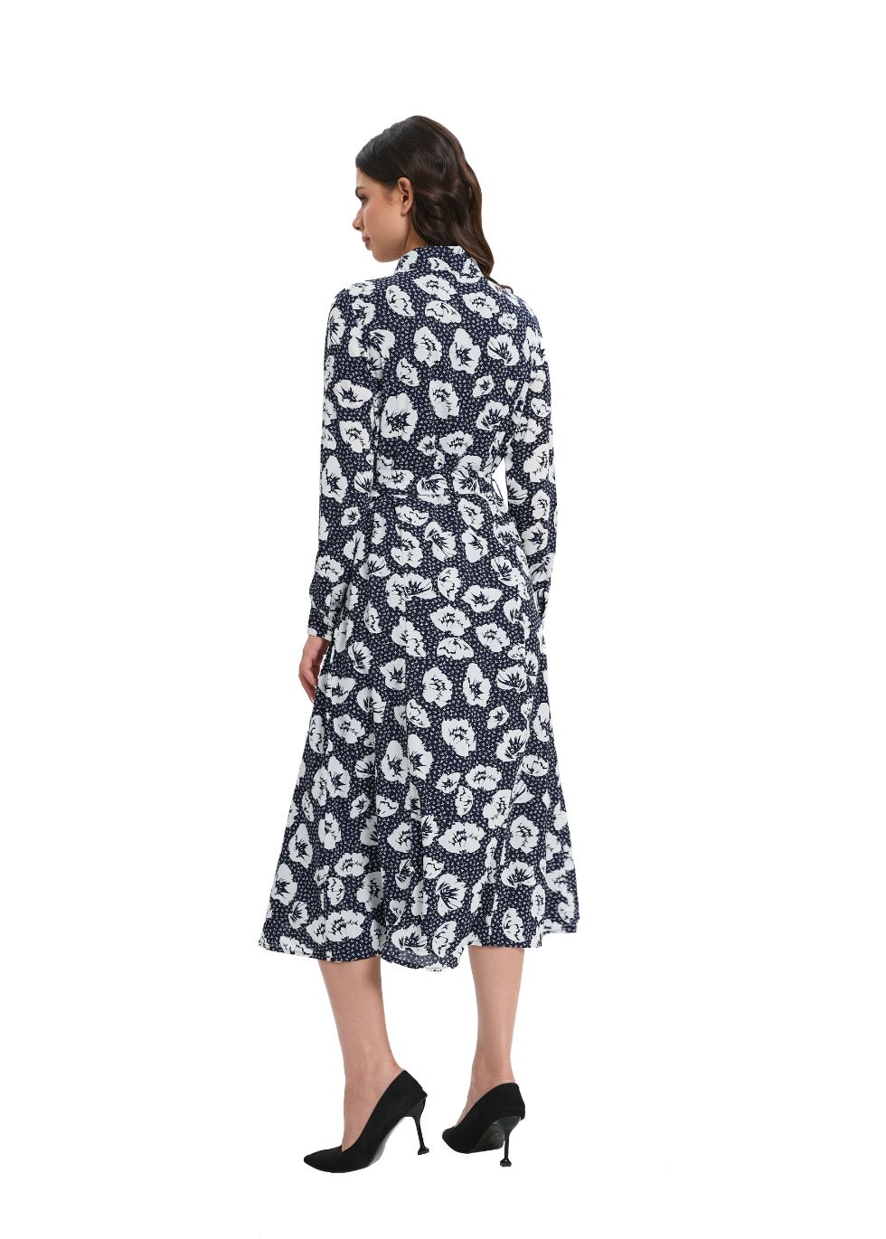 Navy Chic A-Line Dress