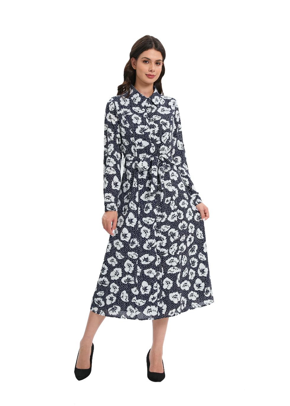 Navy Chic A-Line Dress