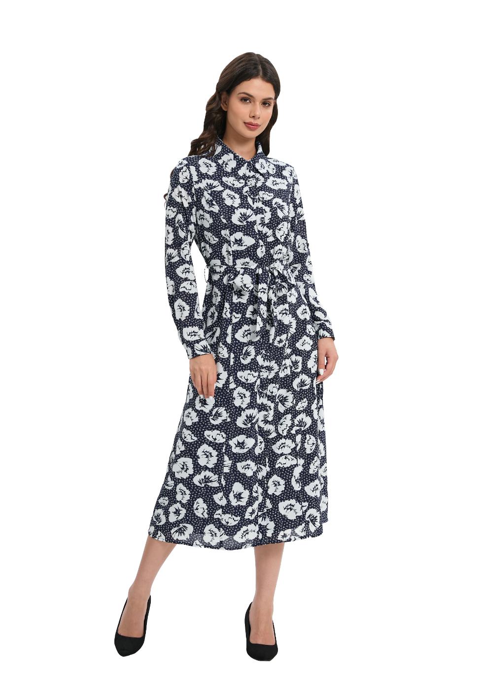 Navy Chic A-Line Dress