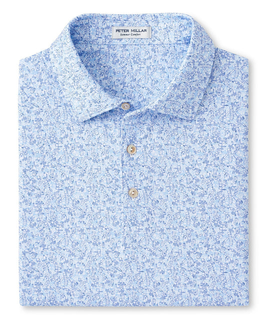 Peter Millar Short Sleeve Dazed and Transfused Print Polo Knit Shirt