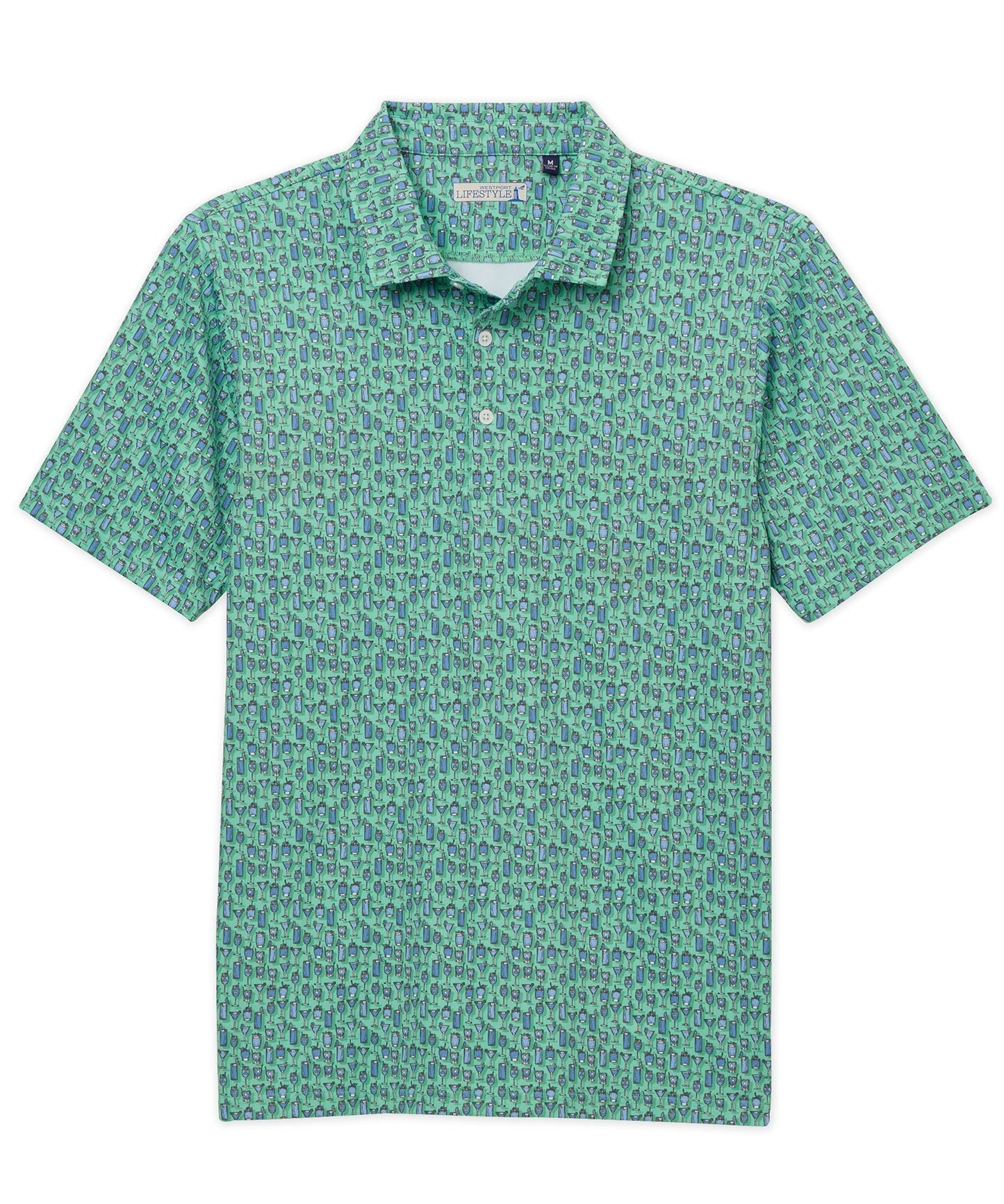 Westport Lifestyle Cocktail Print Performance Polo Knit Shirt