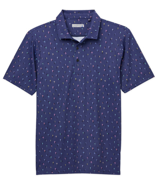 Westport Lifestyle Double Palms Print Performance Polo Knit Shirt