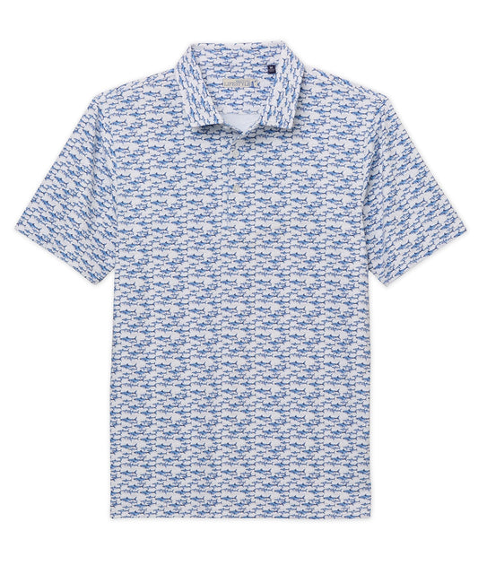 Westport Lifestyle Shark Print Performance Polo Knit Shirt