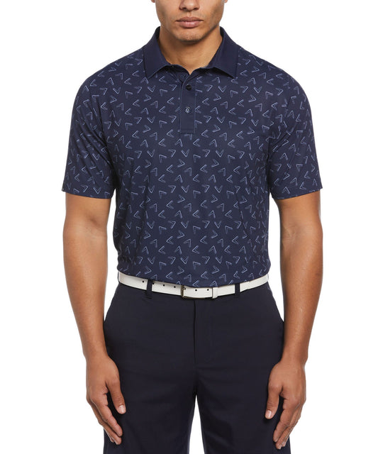 Callaway Short Sleeve Chevron Print Polo Knit Shirt