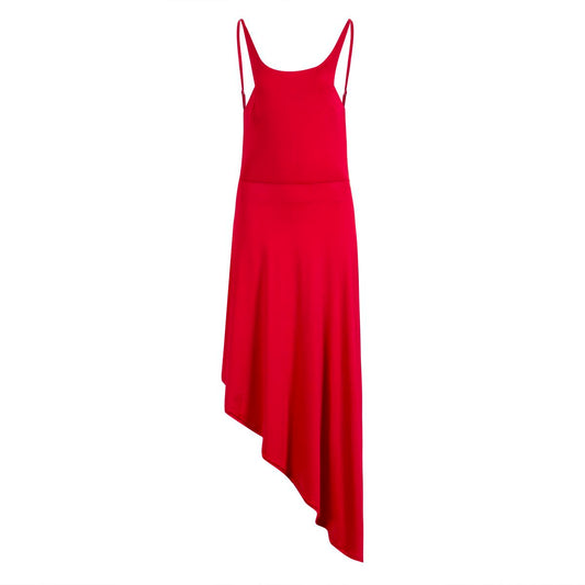Ella A dress with an irregular hem and a halter back 212 Red - YourStore