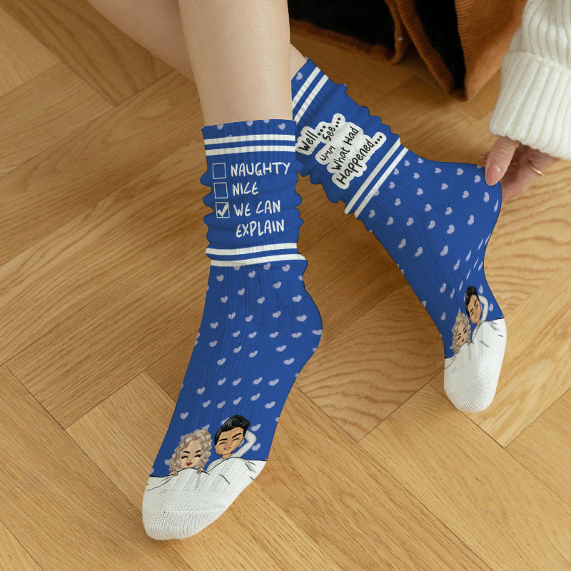 We Can Explain - Personalized Customized Socks - Gift For Couple Lover - Valentine's Day Gift