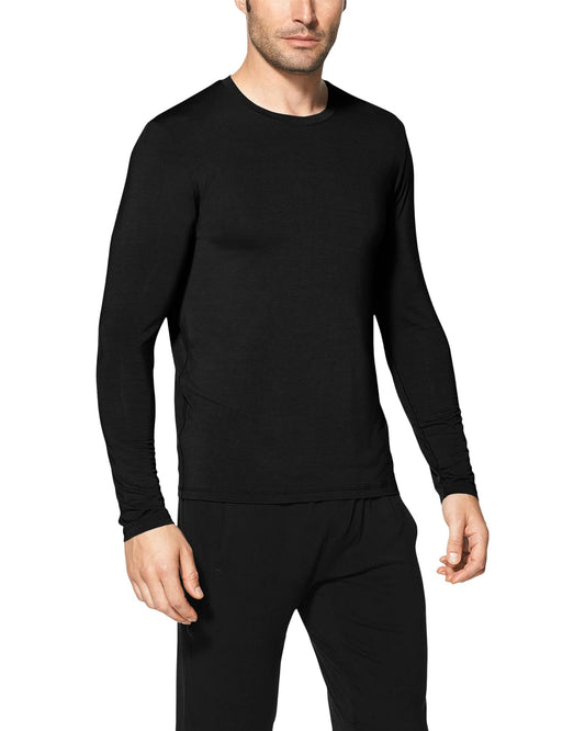 Second Skin Long Sleeve Crew Tee in Black
