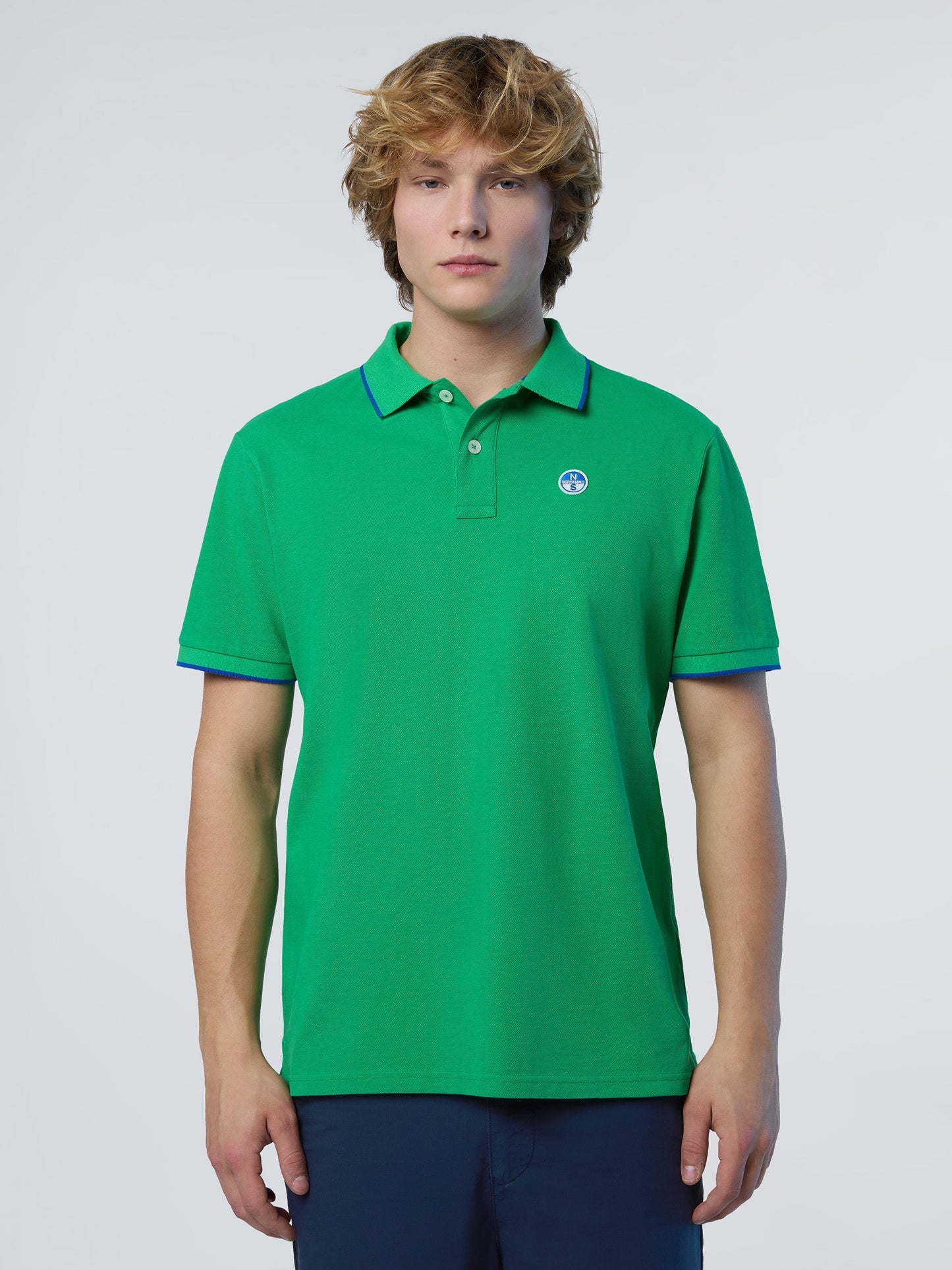 Polo shirt with logo collar