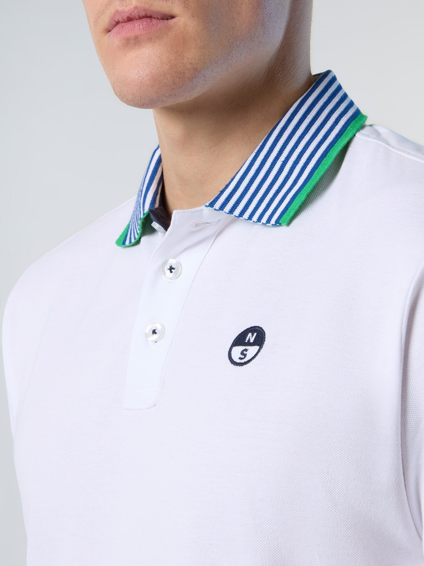 Polo shirt with striped collar