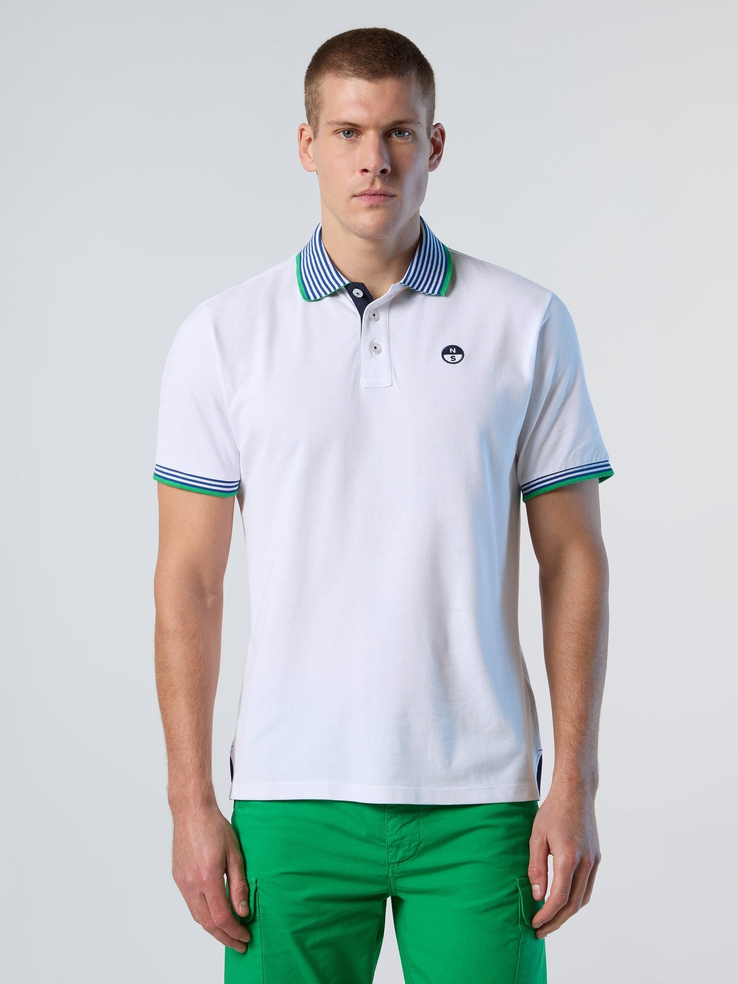 Polo shirt with striped collar