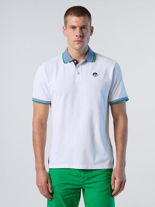 Polo shirt with striped collar