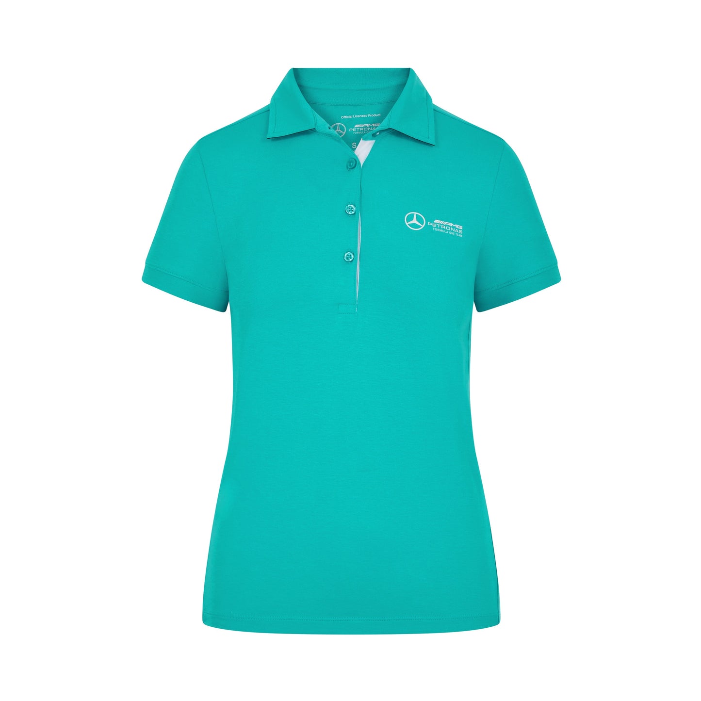 Mercedes AMG Petronas F1 Women's Classic Polo Shirt - Black/Green Polos Mercedes AMG Petronas XXS Green