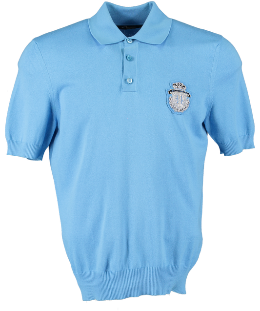 Billionaire Blue CREST Knit Polo Shirt UK S