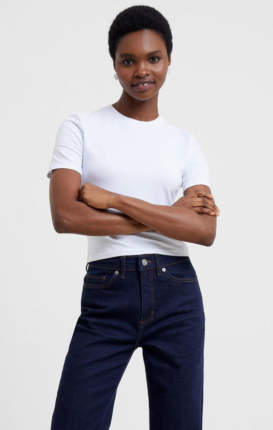 Rallie Cotton Crew Tee in White