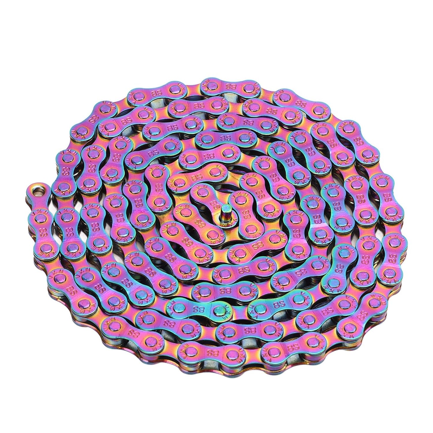 Bike Chain, Bike Chain Rust Proof Sensitive Colorful Electroplating 6 7 8 Speed Chain for Road Mountain Bikes & Parts