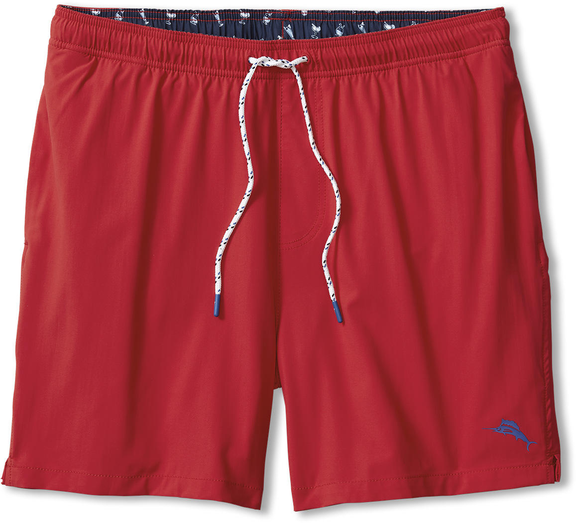 Naples Bay Swim Trunks in Red