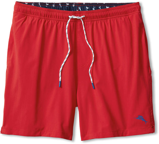 Naples Bay Swim Trunks in Red