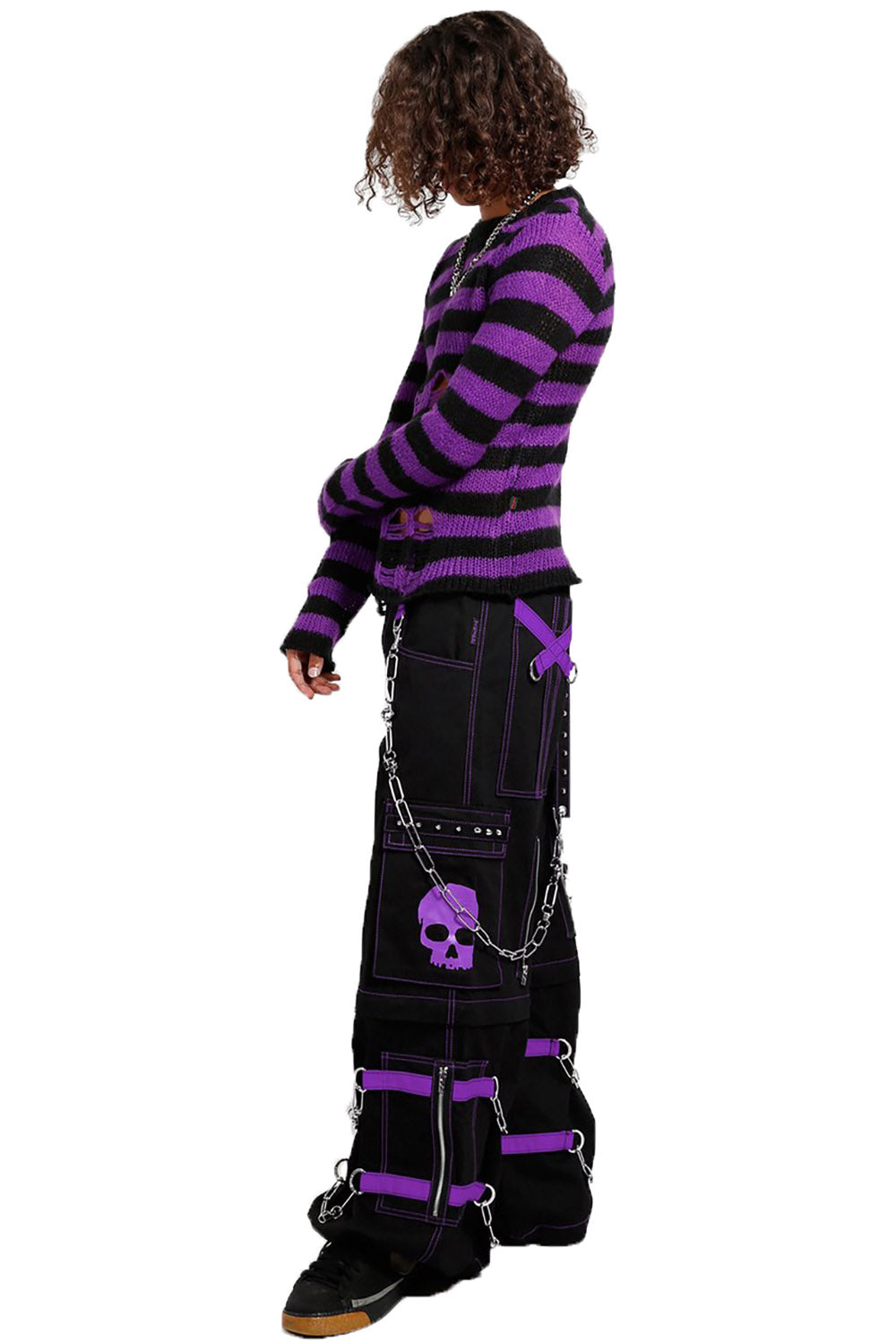 Tripp NYC Skull Bondage Pants [BLACK/PURPLE]