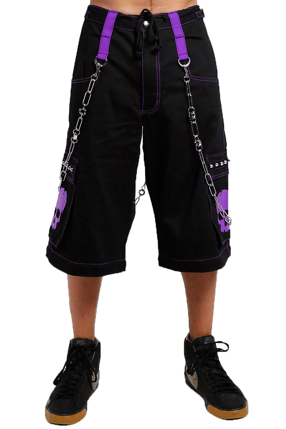 Tripp NYC Skull Bondage Pants [BLACK/PURPLE]