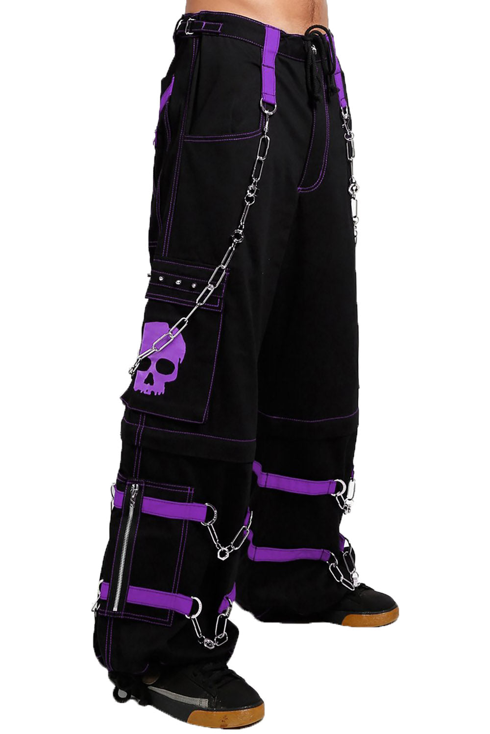 Tripp NYC Skull Bondage Pants [BLACK/PURPLE]