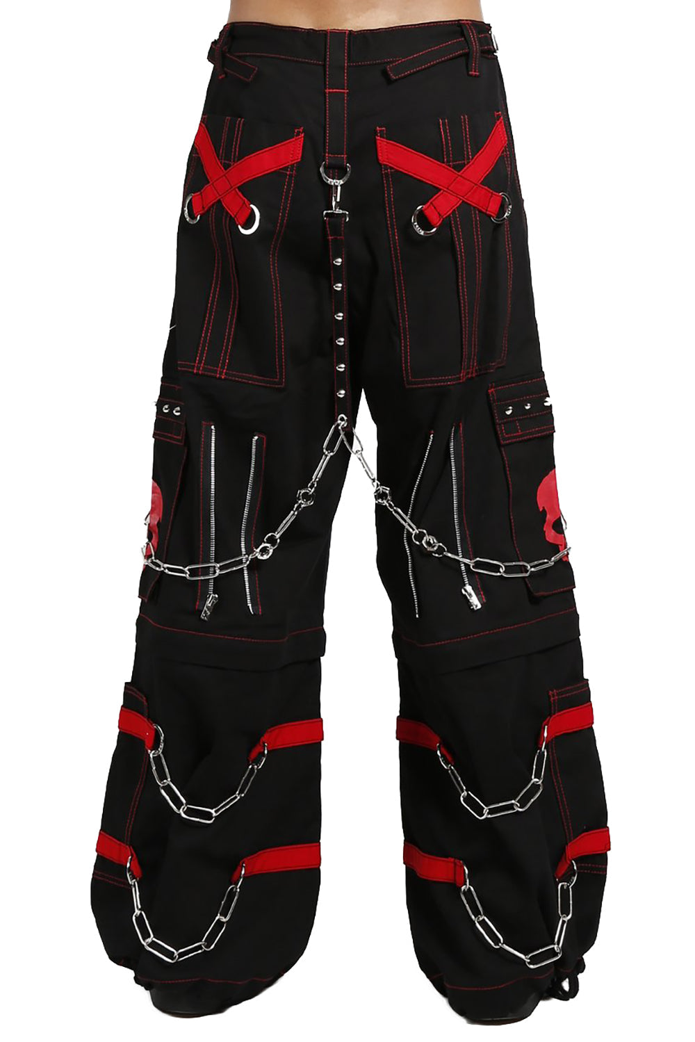 Tripp NYC Skull Bondage Pants [BLACK/RED]