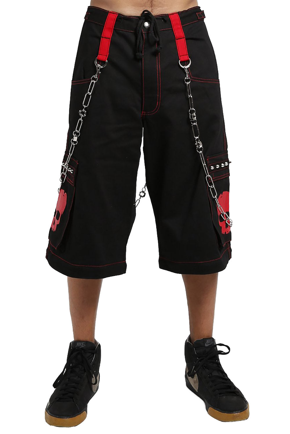 Tripp NYC Skull Bondage Pants [BLACK/RED]