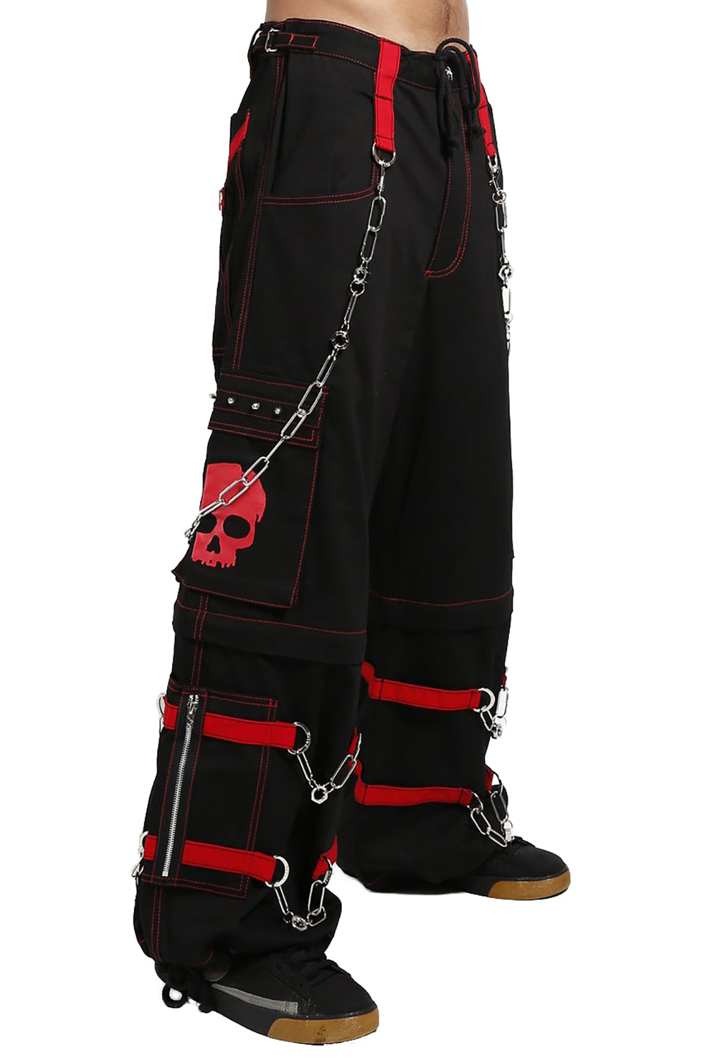 Tripp NYC Skull Bondage Pants [BLACK/RED]