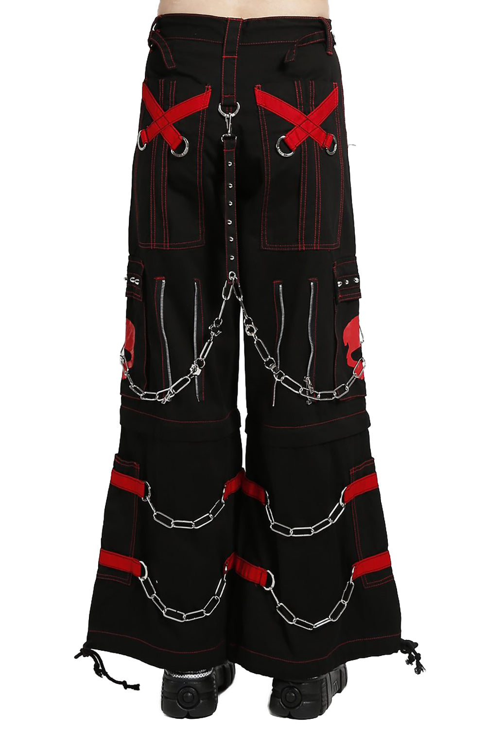 Tripp NYC Skull Bondage Pants [BLACK/RED]