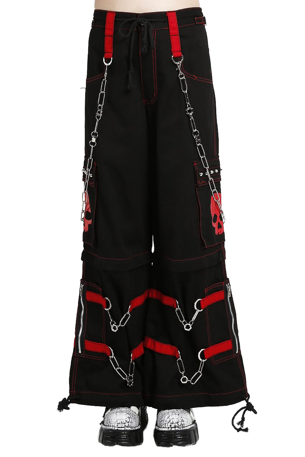 Tripp NYC Skull Bondage Pants [BLACK/RED]