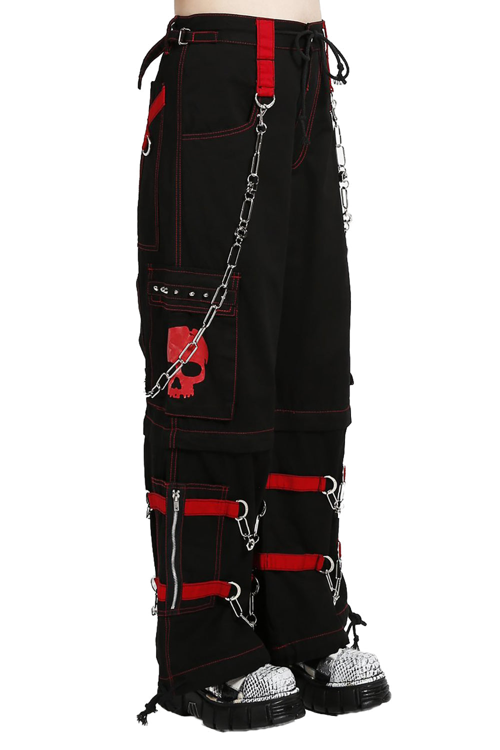 Tripp NYC Skull Bondage Pants [BLACK/RED]