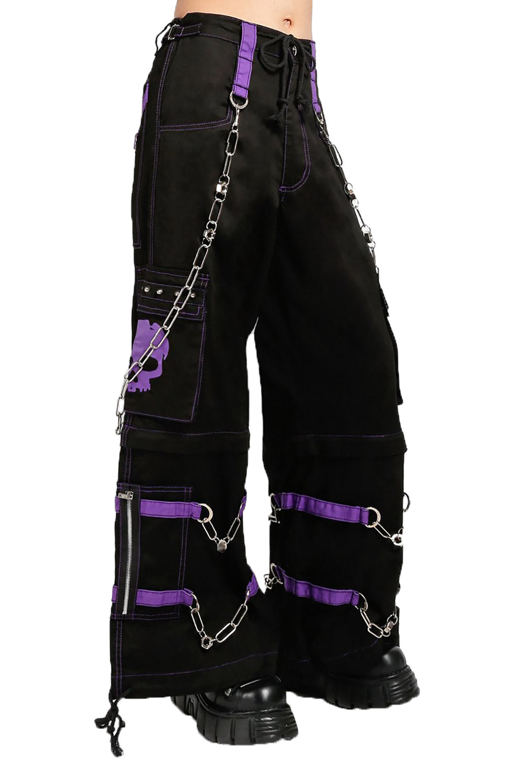 Tripp NYC Skull Bondage Pants [BLACK/PURPLE]