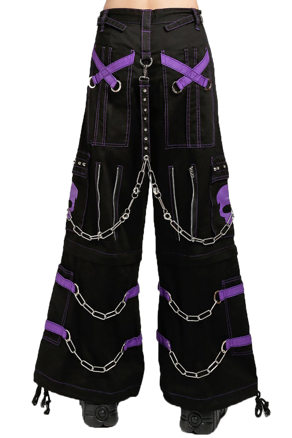 Tripp NYC Skull Bondage Pants [BLACK/PURPLE]