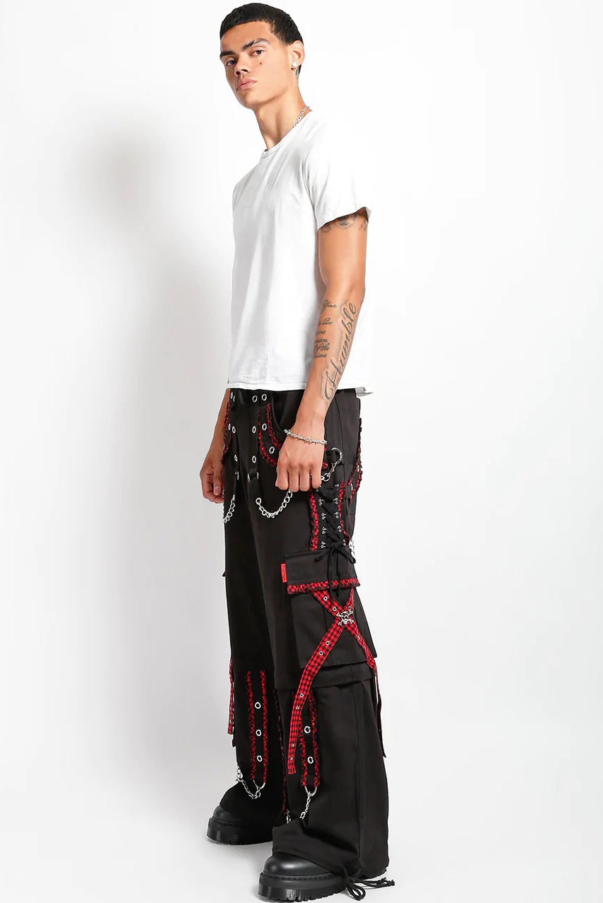 Tripp NYC Peep Dark Street Pants [BLACK/RED]
