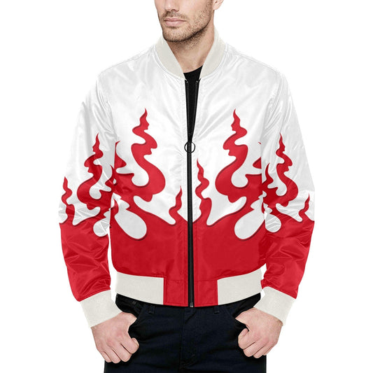 Asian Flames Quilted Bomber Jacket